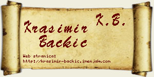 Krasimir Backić vizit kartica